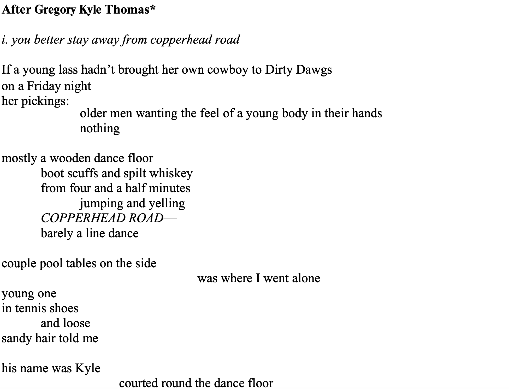 Image one of poem "After Gregory Kyle Thomas" by Kendra Boyd 